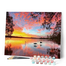 Load image into Gallery viewer, paint by numbers | Ducks in the Background | birds ducks intermediate landscapes | FiguredArt