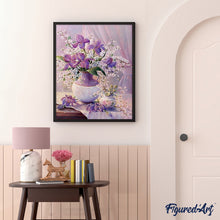 Load image into Gallery viewer, paint by numbers | Elegant Purple Vase | advanced animals elephants flowers | FiguredArt