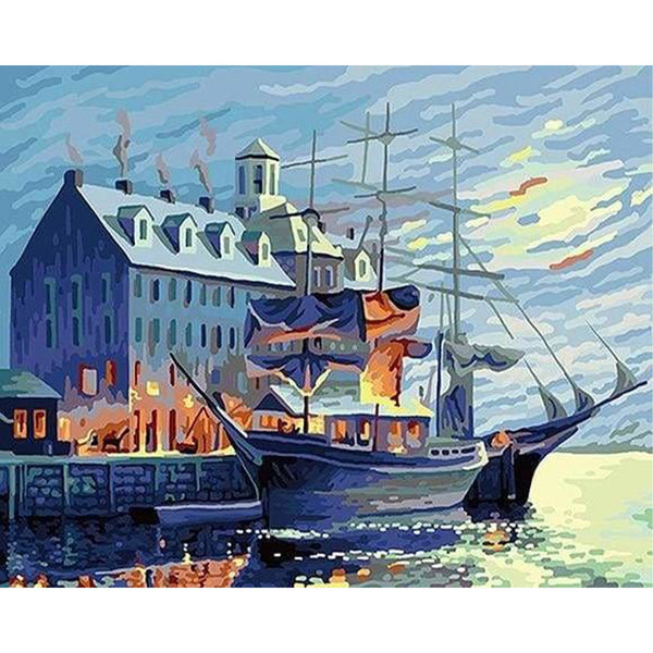paint by numbers | Ship ready to leave | easy ships and boats | FiguredArt