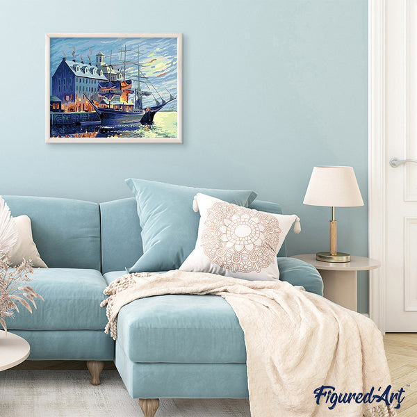 paint by numbers | Ship ready to leave | easy ships and boats | FiguredArt