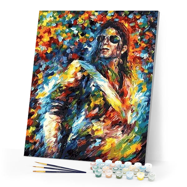 paint by numbers | Painted Michael Jackson | advanced Pop Art portrait | FiguredArt