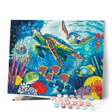 Load image into Gallery viewer, paint by numbers | Turtles and Fishes | animals easy fish turtles | FiguredArt