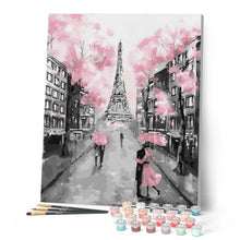 Load image into Gallery viewer, paint by numbers | Eiffel Tower and Pink Touch | cities easy | FiguredArt
