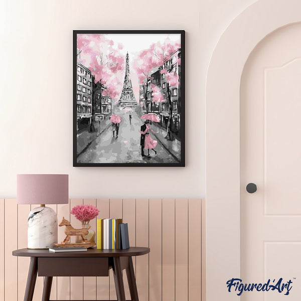 paint by numbers | Eiffel Tower and Pink Touch | cities easy | FiguredArt