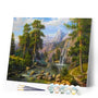 paint by numbers | Waterfalls in the forest | intermediate landscapes | FiguredArt