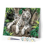 paint by numbers | White Tiger family | animals intermediate tigers | FiguredArt