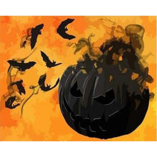 Load image into Gallery viewer, paint by numbers | Black pumpkin and Bats | easy halloween | FiguredArt