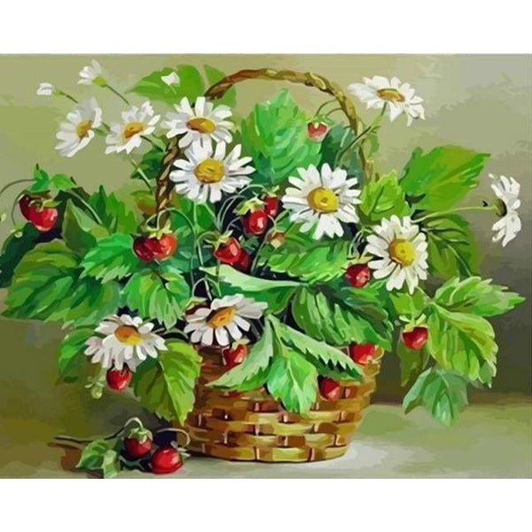 paint by numbers | Daisies and small cherries | easy flowers | FiguredArt