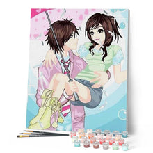 Load image into Gallery viewer, paint by numbers | Under the Rain | easy kids romance | FiguredArt