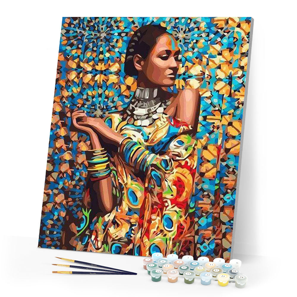 paint by numbers | Woman in Traditional Clothes | advanced world | FiguredArt