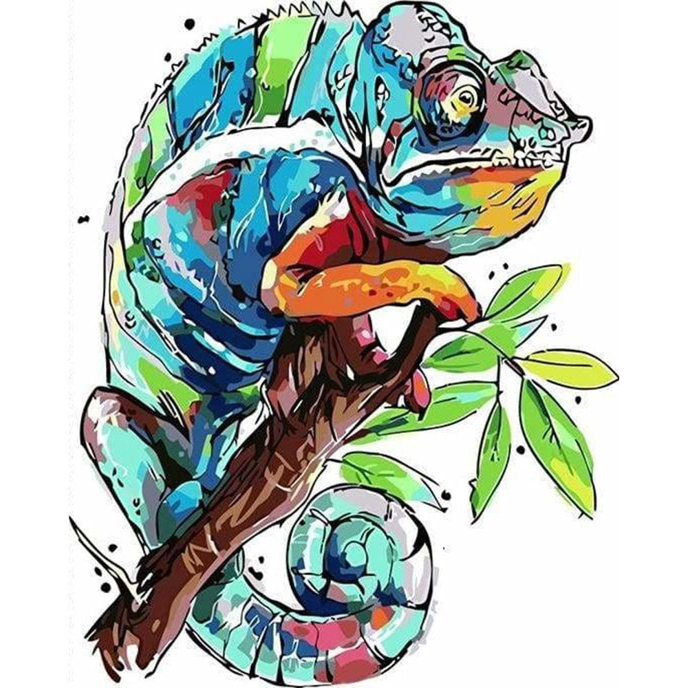 paint by numbers | Chameleon | animals easy frogs | FiguredArt