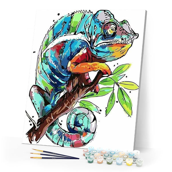 paint by numbers | Chameleon | animals easy frogs | FiguredArt