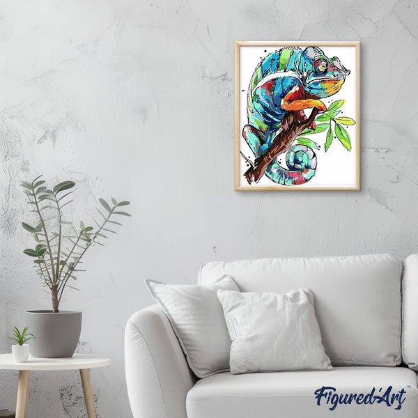 paint by numbers | Chameleon | animals easy frogs | FiguredArt