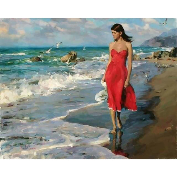 paint by numbers | Seaside and Pretty Woman | advanced landscapes | FiguredArt