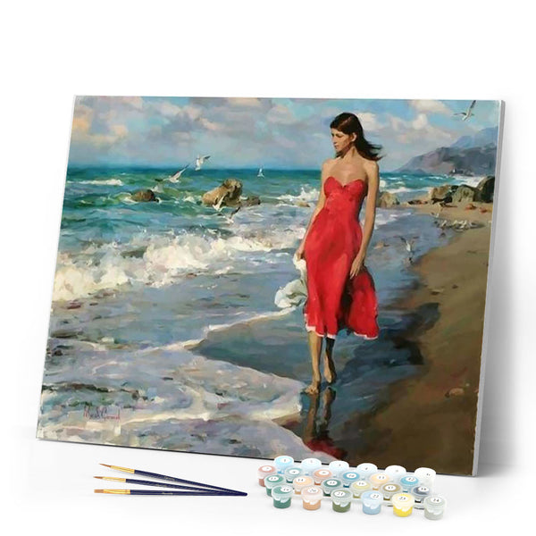 paint by numbers | Seaside and Pretty Woman | advanced landscapes | FiguredArt