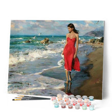 Load image into Gallery viewer, paint by numbers | Seaside and Pretty Woman | advanced landscapes | FiguredArt