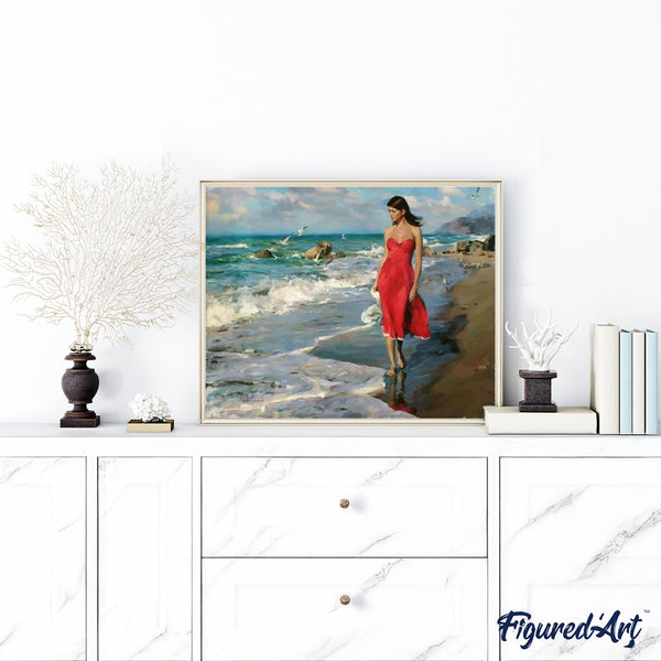 paint by numbers | Seaside and Pretty Woman | advanced landscapes | FiguredArt