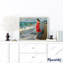 Load image into Gallery viewer, paint by numbers | Seaside and Pretty Woman | advanced landscapes | FiguredArt