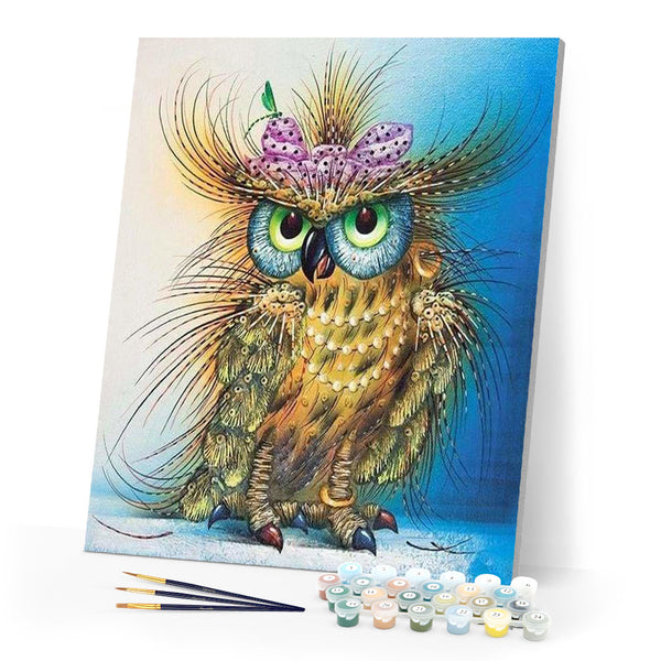paint by numbers | Colorful Pretty Owl | advanced animals owls | FiguredArt