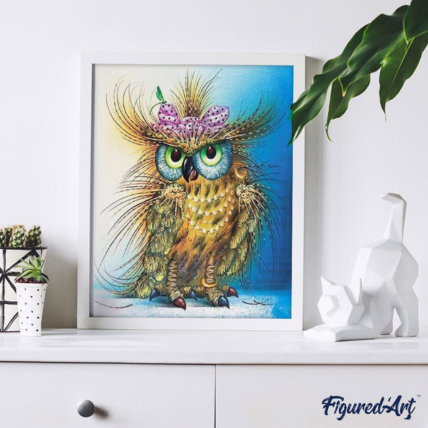 paint by numbers | Colorful Pretty Owl | advanced animals owls | FiguredArt