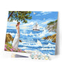 paint by numbers | Girl and Waves | easy landscapes ships and boats | FiguredArt
