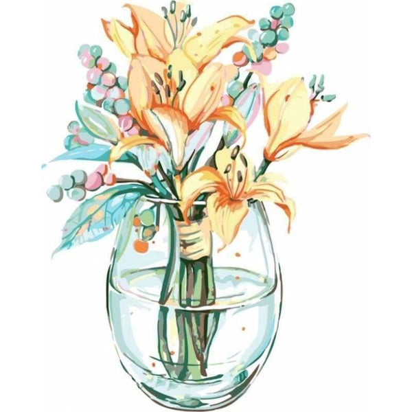 paint by numbers | Lilies in Bottle | easy flowers | FiguredArt