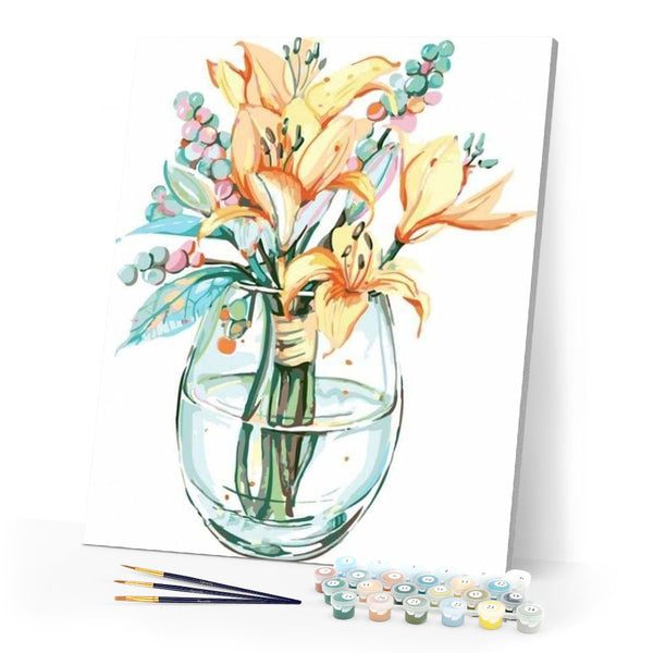 paint by numbers | Lilies in Bottle | easy flowers | FiguredArt