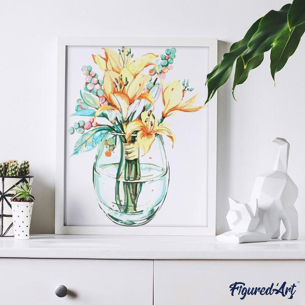 paint by numbers | Lilies in Bottle | easy flowers | FiguredArt