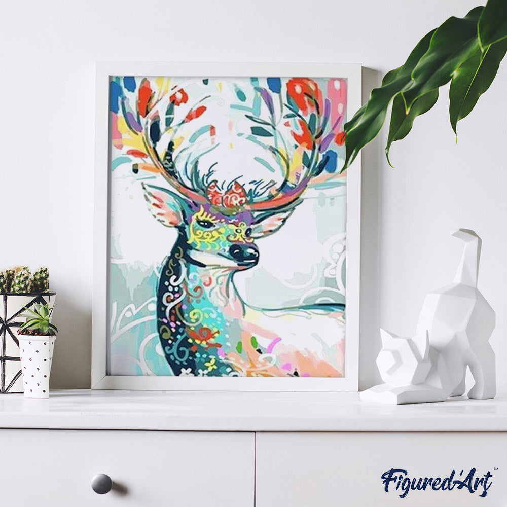 paint by numbers | Multicolor Deer | animals deer easy | FiguredArt