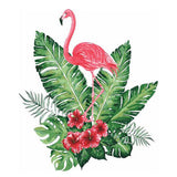 paint by numbers | Pink Flamingo and Flowers | birds easy flamingos flowers | FiguredArt