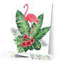 paint by numbers | Pink Flamingo and Flowers | birds easy flamingos flowers | FiguredArt