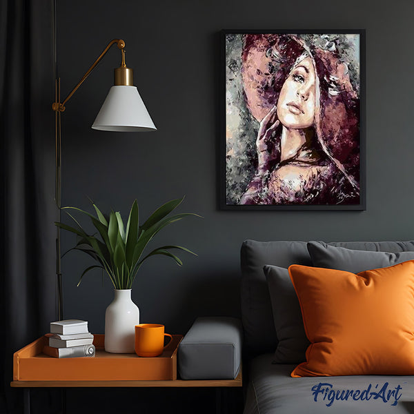 paint by numbers | Woman with Red Hat Vintage | intermediate portrait romance | FiguredArt