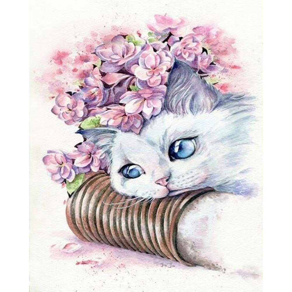 paint by numbers | Cute Kitty | advanced animals cats flowers | FiguredArt