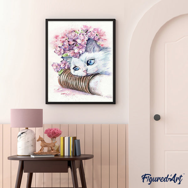 paint by numbers | Cute Kitty | advanced animals cats flowers | FiguredArt