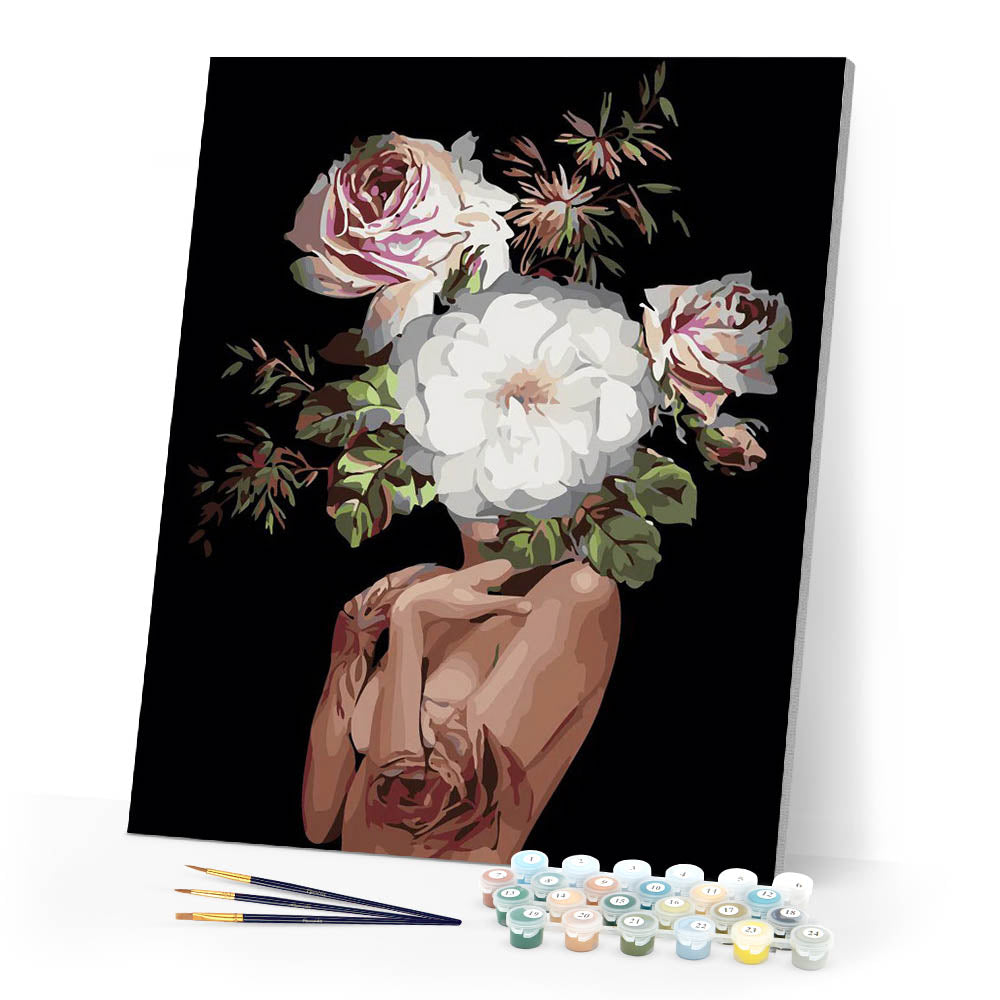 Paint by Numbers - Woman and Face of Flowers – Figured'Art