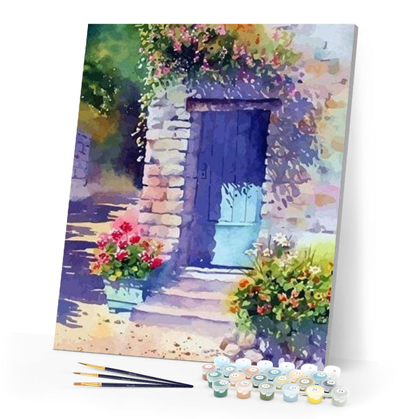 paint by numbers | In front of flowers | flowers intermediate | FiguredArt