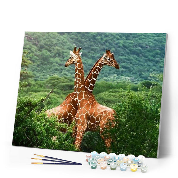 paint by numbers | Two Giraffes | advanced animals giraffes | FiguredArt