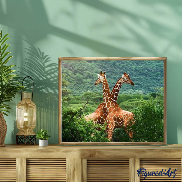 paint by numbers | Two Giraffes | advanced animals giraffes | FiguredArt