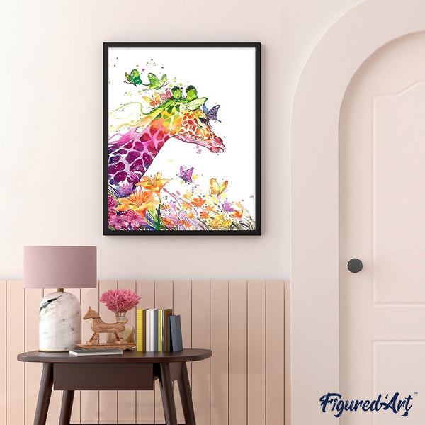 paint by numbers | Modern and Colorful Giraffe | animals easy giraffes | FiguredArt