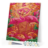 paint by numbers | Pink flamingos | animals birds flamingos intermediate | FiguredArt