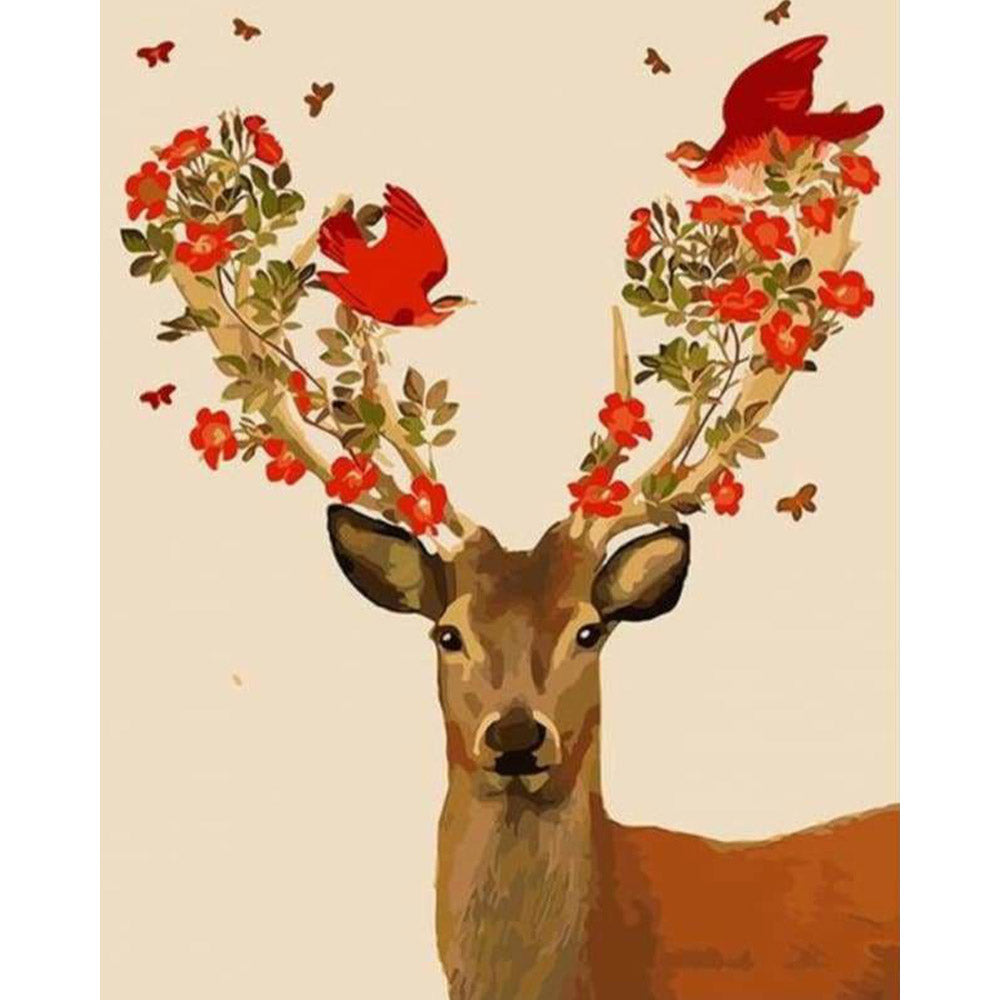 paint by numbers | Deer and Birds | animals deer easy | FiguredArt