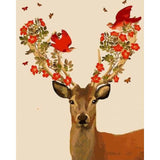 paint by numbers | Deer and Birds | animals deer easy | FiguredArt
