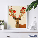 paint by numbers | Deer and Birds | animals deer easy | FiguredArt