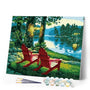 paint by numbers | Sun Loungers on Lake | easy landscapes | FiguredArt