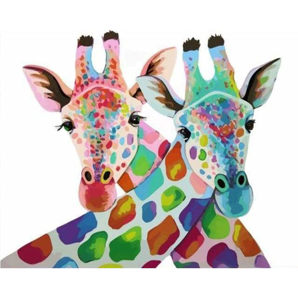 paint by numbers | Couple of Giraffes | animals easy Pop Art | FiguredArt