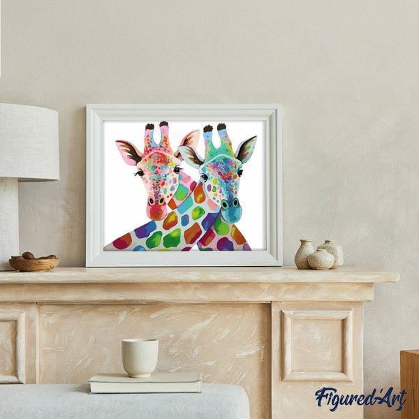 paint by numbers | Couple of Giraffes | animals easy Pop Art | FiguredArt