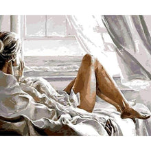 Load image into Gallery viewer, paint by numbers | Rest facing the Sea | easy nude | FiguredArt