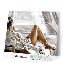 Load image into Gallery viewer, paint by numbers | Rest facing the Sea | easy nude | FiguredArt