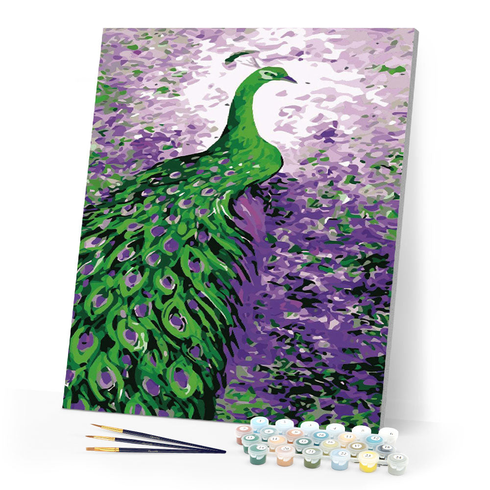 paint by numbers | Peacock Purple Green | animals easy peacocks | FiguredArt