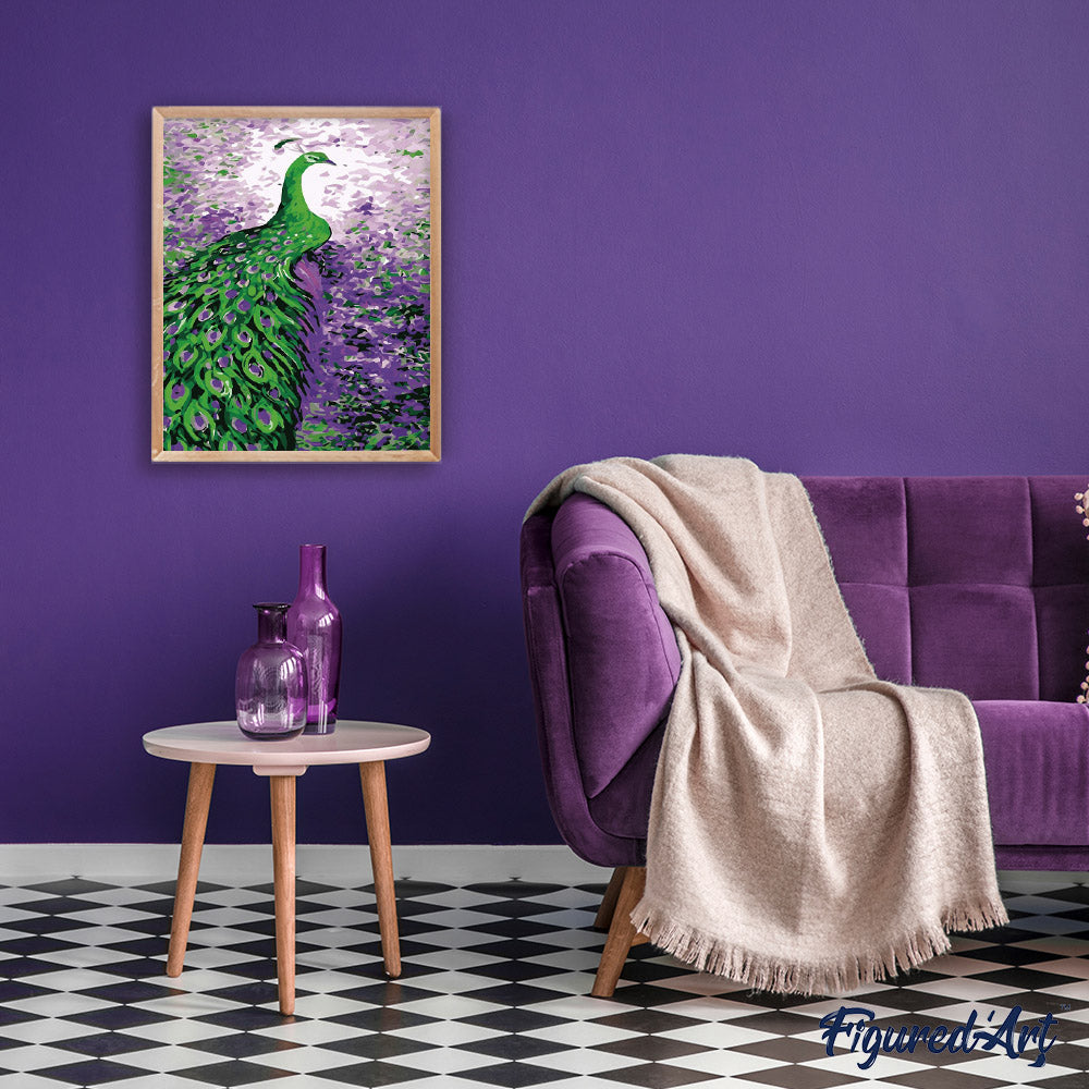 paint by numbers | Peacock Purple Green | animals easy peacocks | FiguredArt